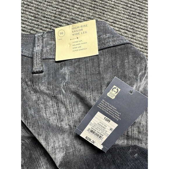 Universal Thread Pants Womens 16R Gray High Rise Sailor Wide Leg Relaxed Stretch - Picture 6 of 7